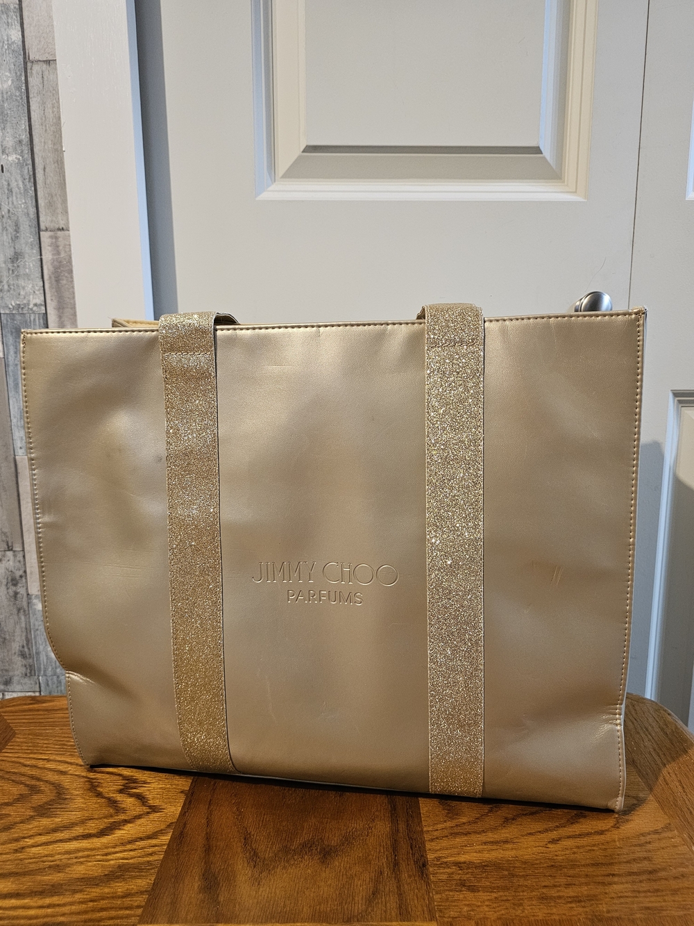 Jimmy Choo Parfums XL  Gold Tote Bag